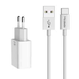 Pack Cable Tipo-C + Ficha 2 Salidas USB Mcdodo