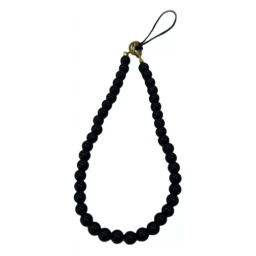 Correa Pulsera Colgante Para Celular Mostacillas Perlas Negro